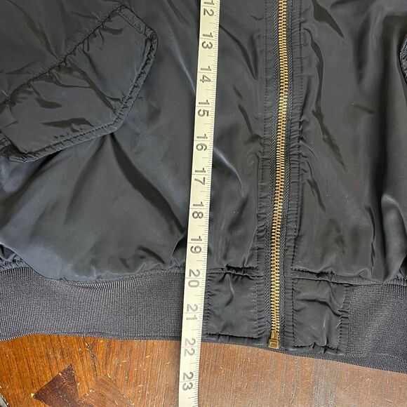 H&M Navy Bomber Jacket moto coat oversized Sz 8 Medium - Picture 10 of 10